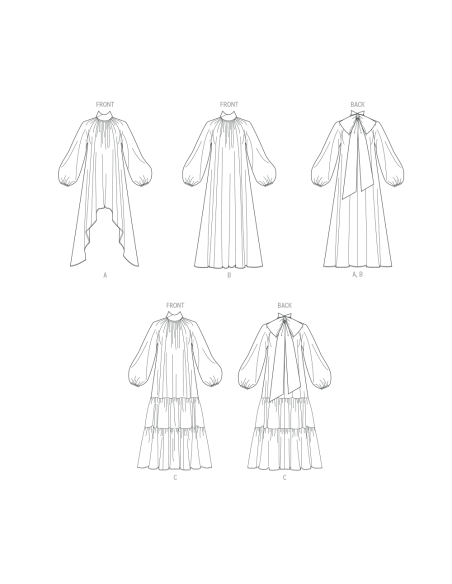 Patron McCall's 8603.D5 (32-40) - Robe ample à ourlets variés