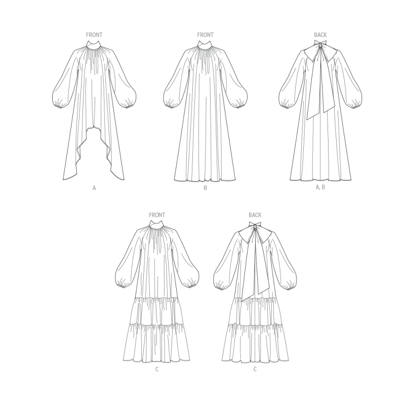 Patron McCall's 8603.R5 (42-50) - Robe ample à ourlets variés