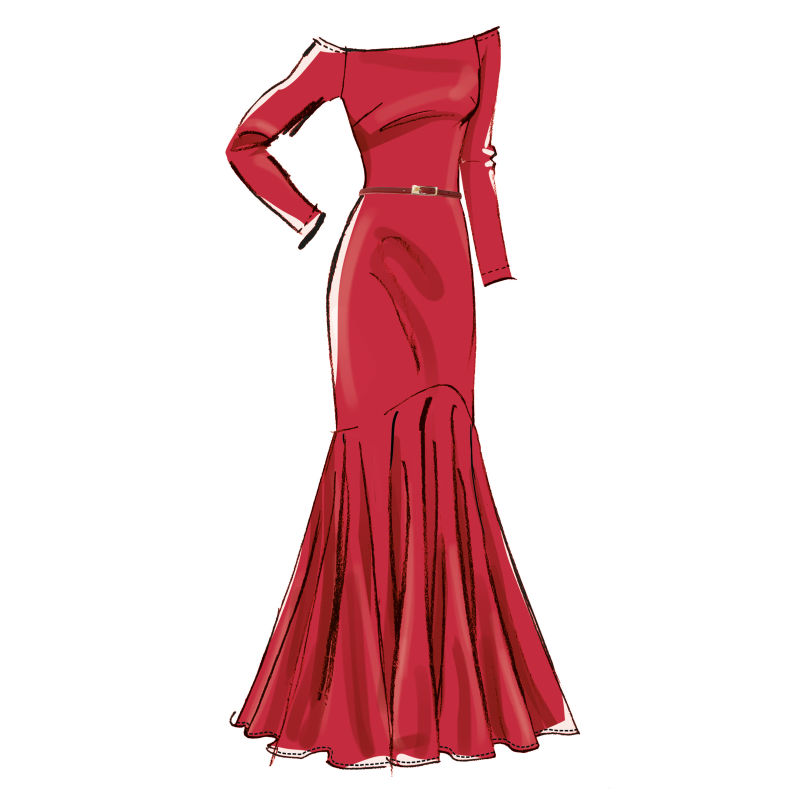 Patron McCall's 8605.R5 (42-50) - Robe bustier-épaules dénudées