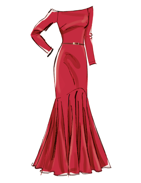 Patron McCall's 8605.R5 (42-50) - Robe bustier-épaules dénudées
