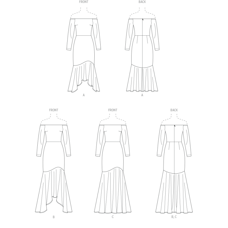 Patron McCall's 8605.R5 (42-50) - Robe bustier-épaules dénudées