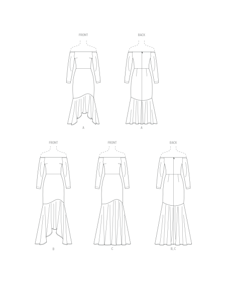 Patron McCall's 8605.R5 (42-50) - Robe bustier-épaules dénudées