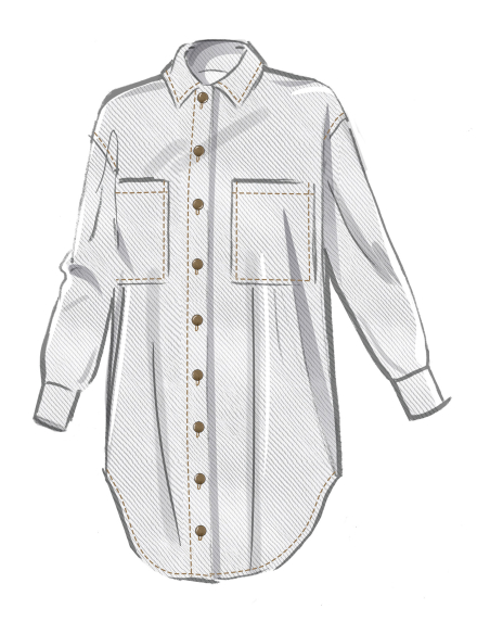 Patron McCall's 8606.H5 (34-42) - Chemise boutonnée manches variées