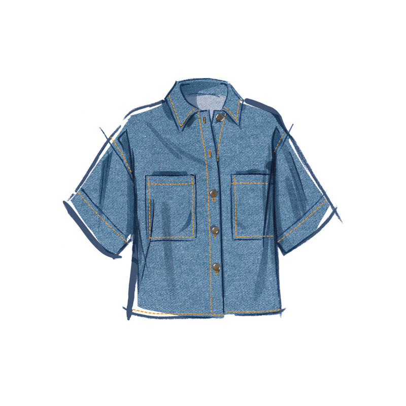 Patron McCall's 8606.H5 (34-42) - Chemise boutonnée manches variées