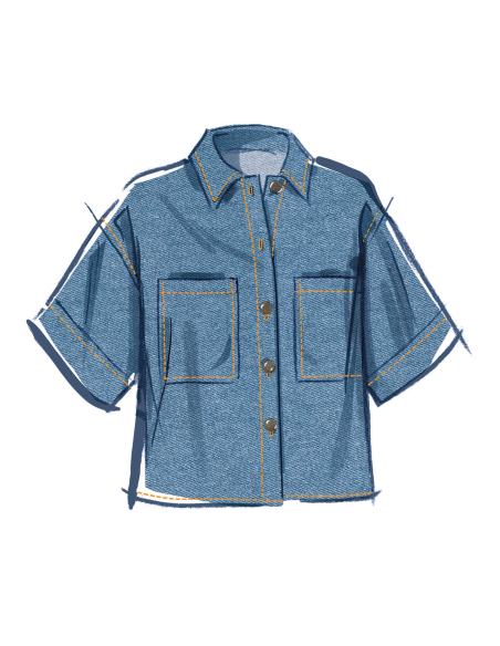 Patron McCall's 8606.H5 (34-42) - Chemise boutonnée manches variées