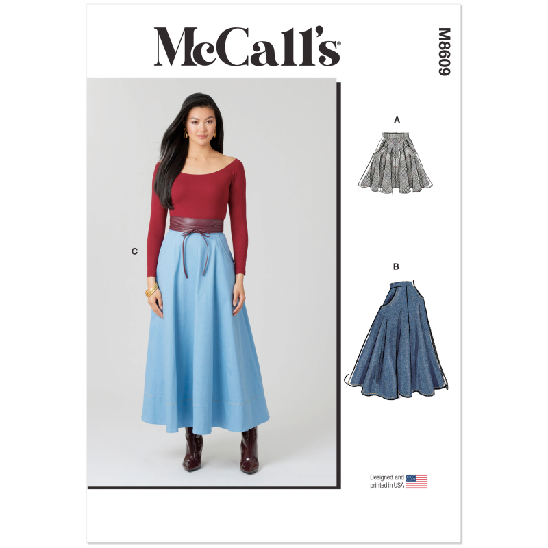 Patron McCall's 8609.U5 (44-52) -Jupe évasée en trois longueurs