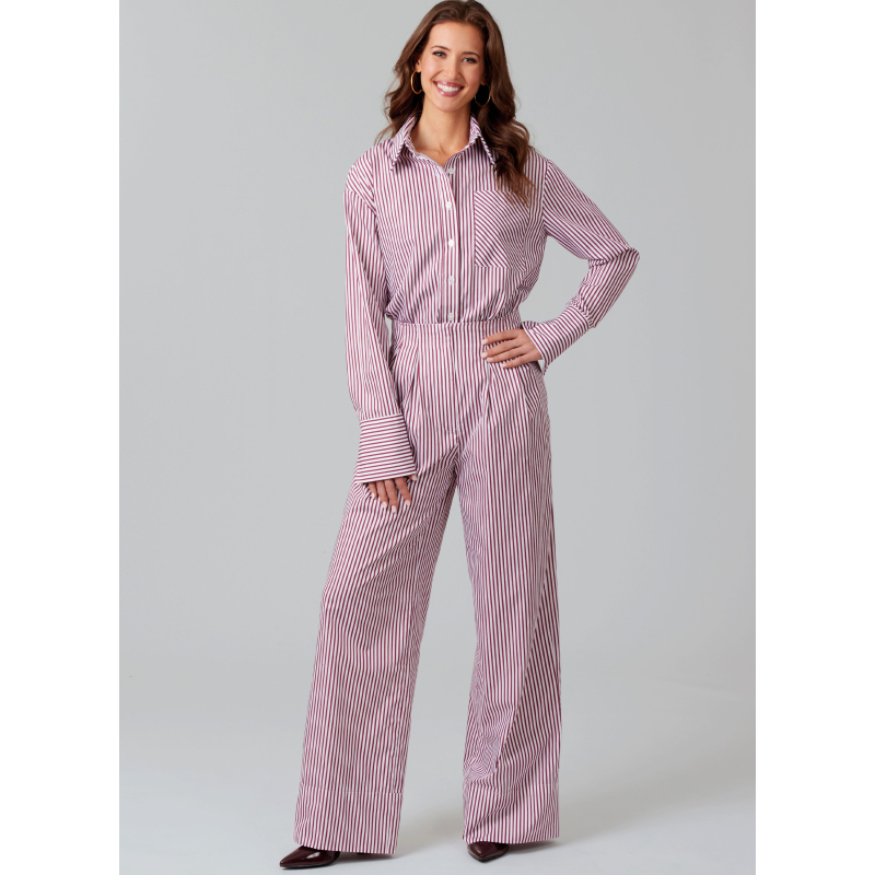 Patron McCall's 8611.AA (38-46) - Chemise boutonnée + short & pantalon coordonnés