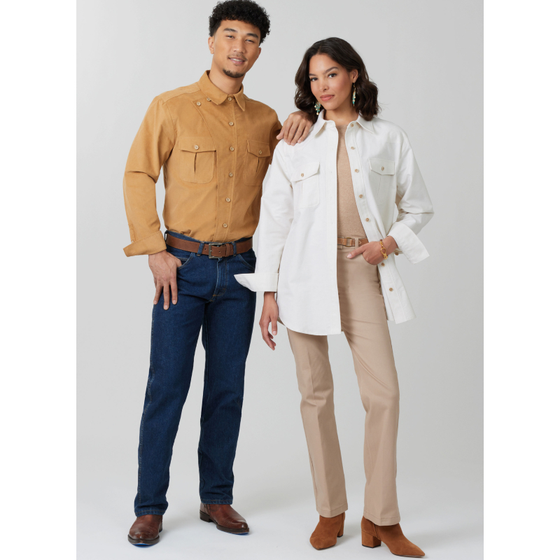 Patron McCall's 8615.A (32-54) - Chemise boutonnée unisexe