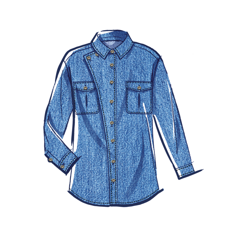 Patron McCall's 8615.A (32-54) - Chemise boutonnée unisexe
