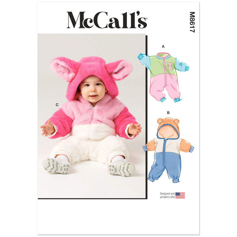 Patron McCall's 8617.A (1-18) - Combinaisons pour bébé