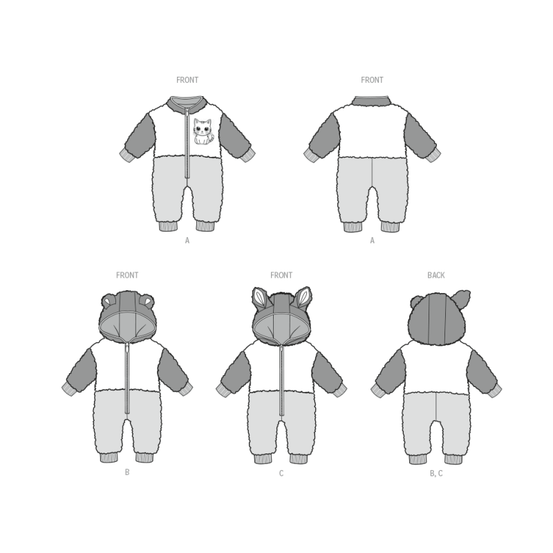 Patron McCall's 8617.A (1-18) - Combinaisons pour bébé