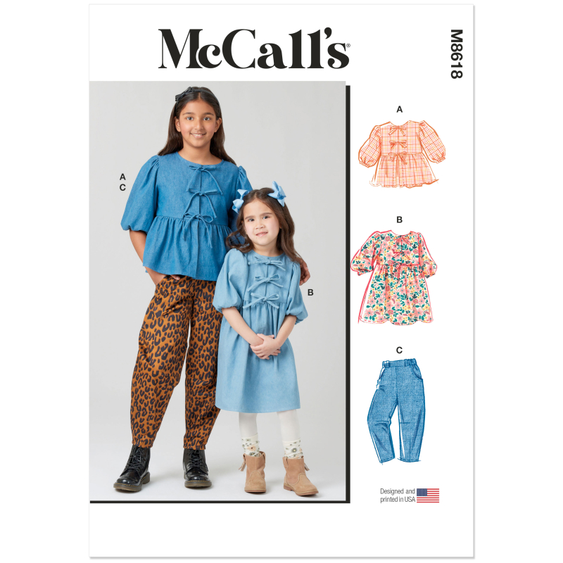 Patron McCall's 8618.HH (3-6) - Top, robe et pantalon fille