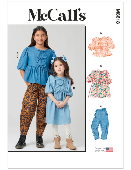 Patron McCall's 8618.HH (3-6) - Top, robe et pantalon fille