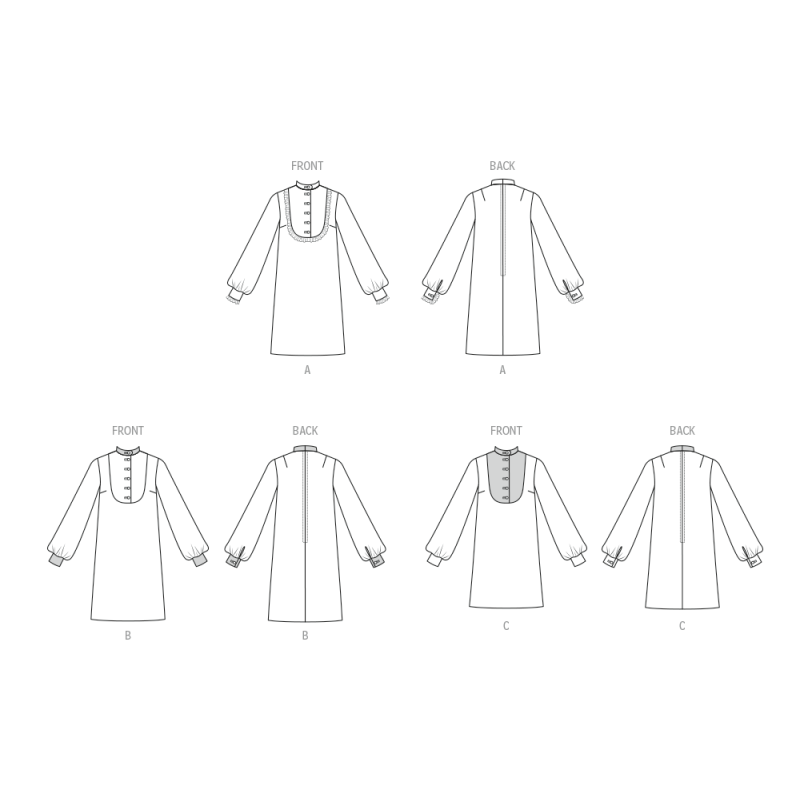 Patron McCall's 8621.K5 (36-44) - Robe-chemise vintage à boutonner