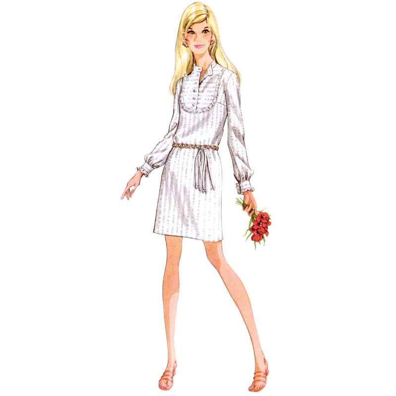 Patron McCall's 8621.Y5 (36-44) - Robe-chemise vintage à boutonner