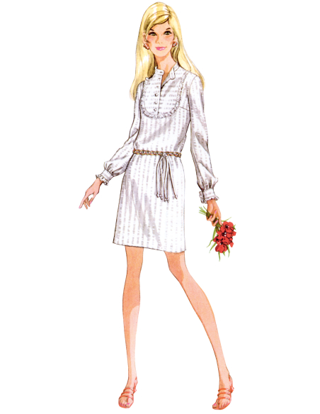 Patron McCall's 8621.Y5 (36-44) - Robe-chemise vintage à boutonner