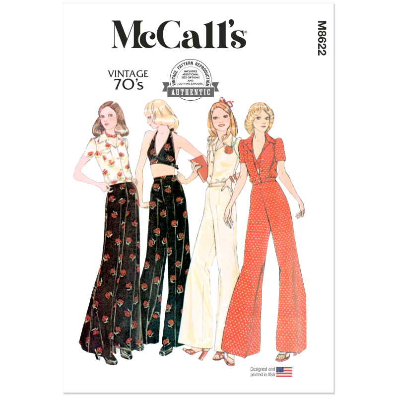 Patron McCall's 8622.K5 (36-44) - Blouse boutonnée, halter & pantalon coordonnés