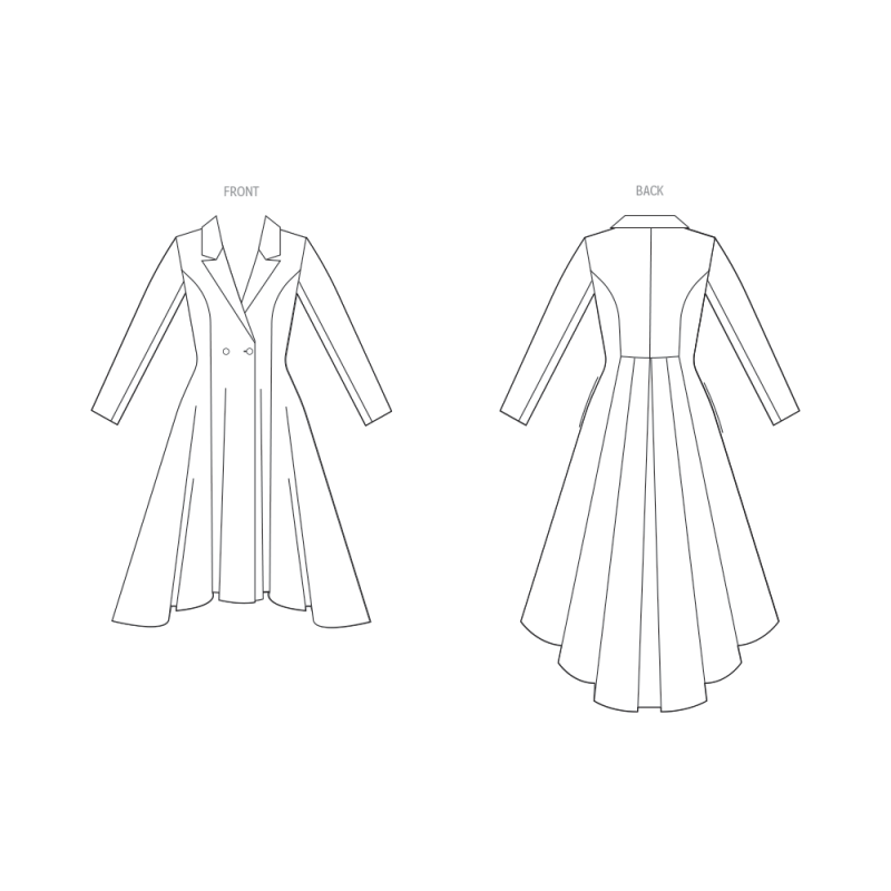 Patron Vogue 2125/D5 (32-40) - Manteau-robe double boutonnage