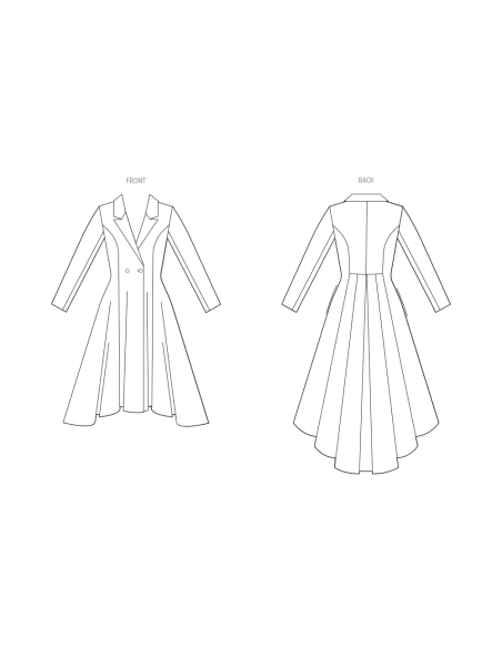 Patron Vogue 2125/D5 (32-40) - Manteau-robe double boutonnage
