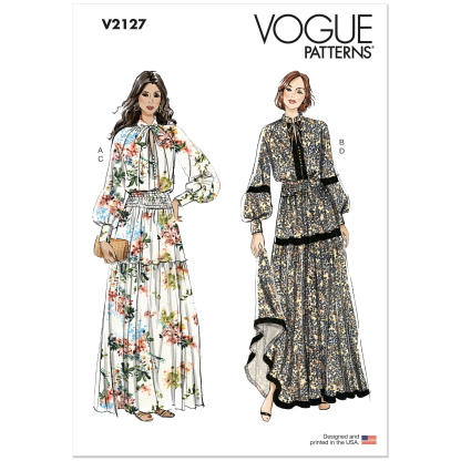 Patron Vogue 2127/H5 (34-42) - Haut volanté et jupe longue à volants
