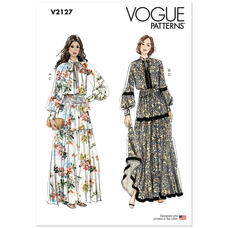 Patron Vogue 2127/H5 (34-42) - Haut volanté et jupe longue à volants