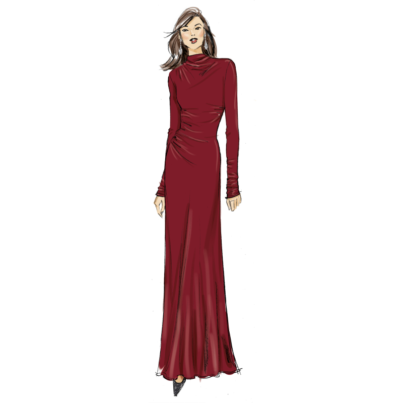 Patron Vogue 2128/B5 (36-44) - Robe longue à drapé chic