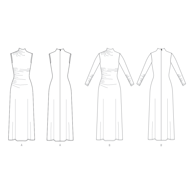 Patron Vogue 2128/B5 (36-44) - Robe longue à drapé chic
