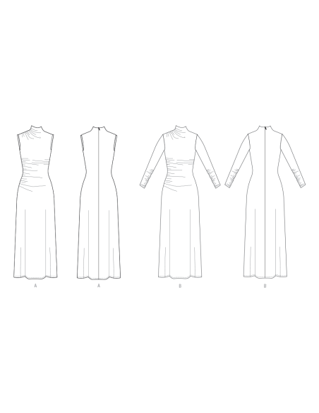 Patron Vogue 2128/Y5 (46-54) - Robe longue à drapé chic