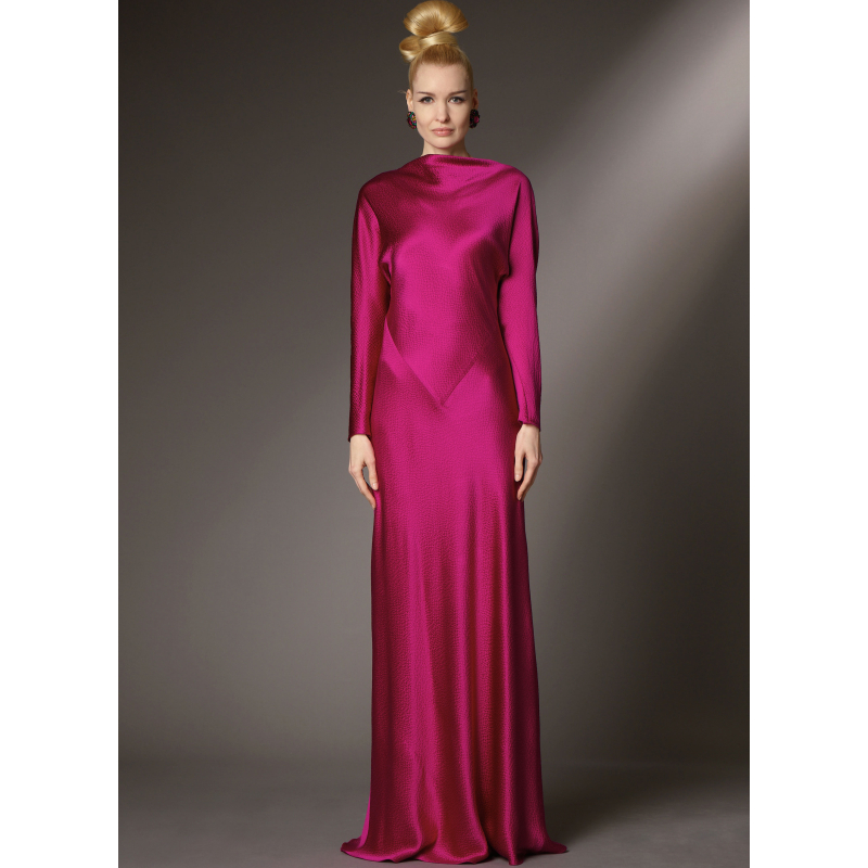 Patron Vogue 2129/D5 (32-40) - Robe longue biaisée à dos drapé