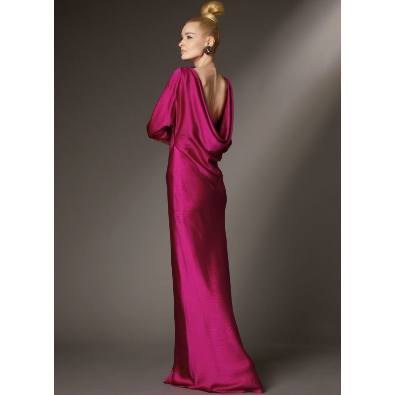 Patron Vogue 2129/D5 (32-40) - Robe longue biaisée à dos drapé
