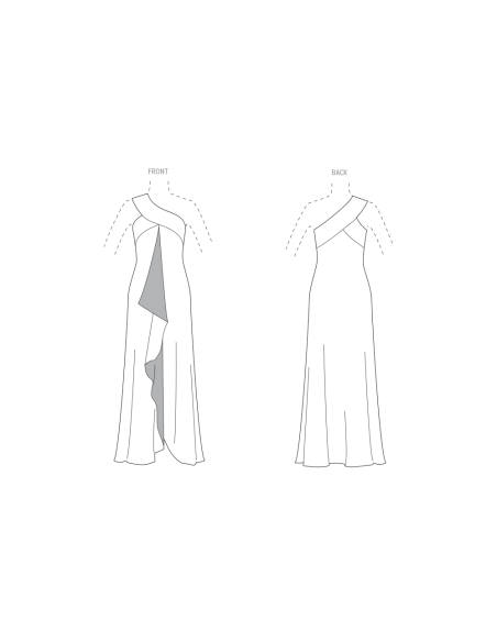 Patron Vogue 2130/D5 (32-40) - Robe une épaule coupe biaisée