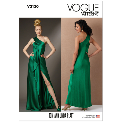 Patron Vogue 2130/R5 (40-50) - Robe une épaule coupe biaisée