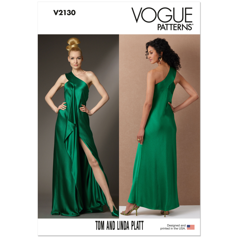 Patron Vogue 2130/R5 (40-50) - Robe une épaule coupe biaisée
