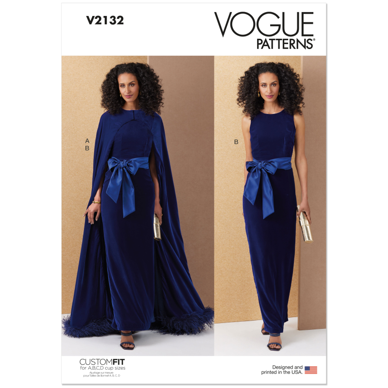Patron Vogue 2132/B5 (36-44) - Cape longue & robe fourreau