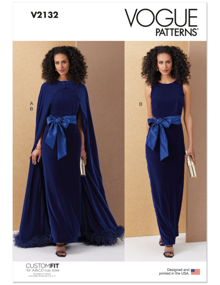 Patron Vogue 2132/B5 (36-44) - Cape longue & robe fourreau