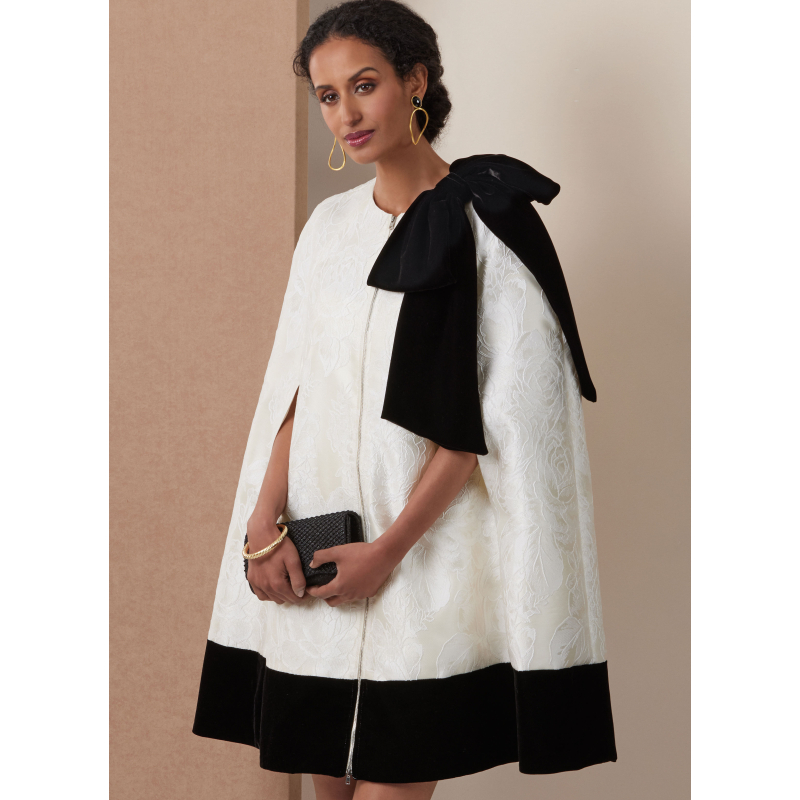 Patron Vogue 2133/U5 (44-52) - Cape courte & robe ajustée avec nœud amovible