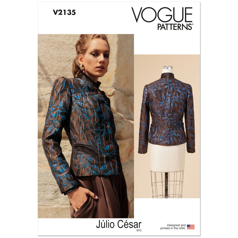 Patron Vogue 2135/H5 (34-42) - Veste doublée à boutons & découpes princesse
