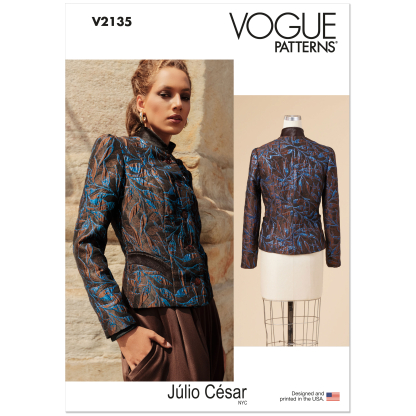 Patron Vogue 2135/U5 (44-52) - Veste doublée à boutons & découpes princesse