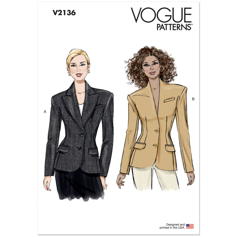 Patron Vogue 2136/Y5 (46-54) - Veste structurée à épaules élargies