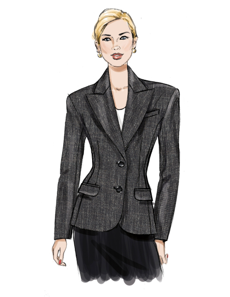 Patron Vogue 2136/Y5 (46-54) - Veste structurée à épaules élargies