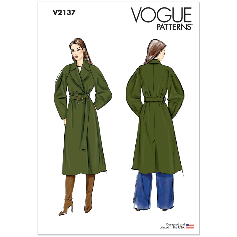 Patron Vogue 2137/B5 (36-44) - Trench-coat double boutonnage avec ceinture