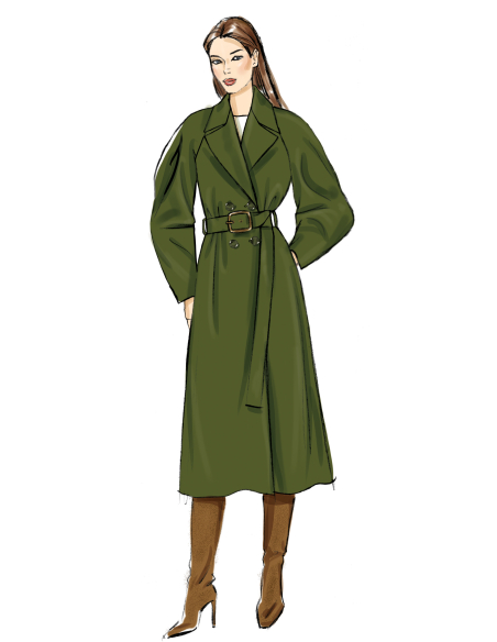Patron Vogue 2137/B5 (36-44) - Trench-coat double boutonnage avec ceinture