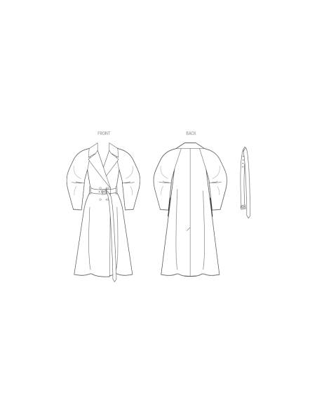 Patron Vogue 2137/B5 (36-44) - Trench-coat double boutonnage avec ceinture