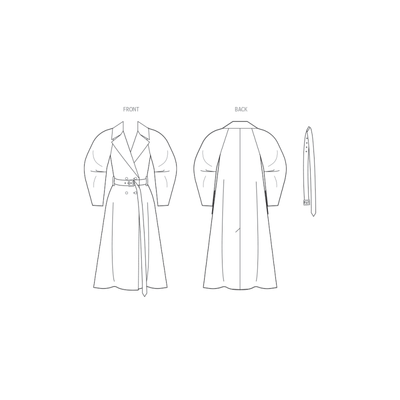 Patron Vogue 2137/Y5 (46-54) - Trench-coat double boutonnage avec ceinture
