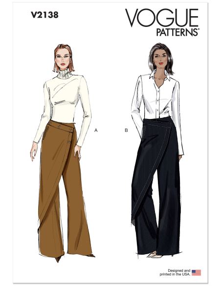Patron Vogue 2138/H5 (34-42) - Pantalon à enroulement & poches passepoil