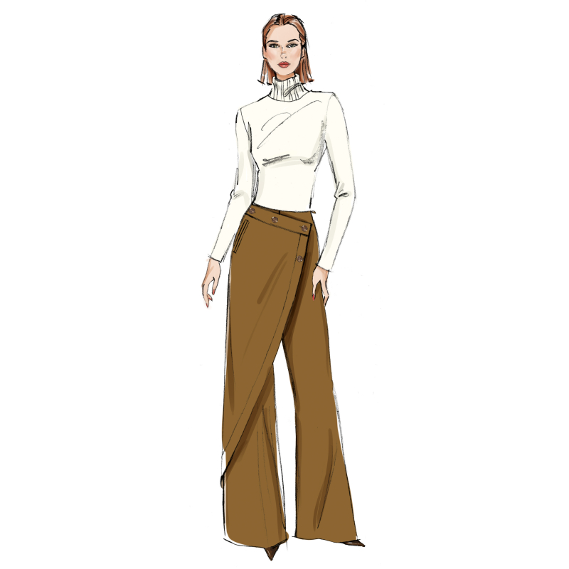 Patron Vogue 2138/H5 (34-42) - Pantalon à enroulement & poches passepoil