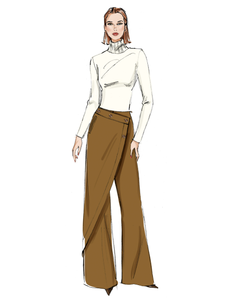 Patron Vogue 2138/H5 (34-42) - Pantalon à enroulement & poches passepoil