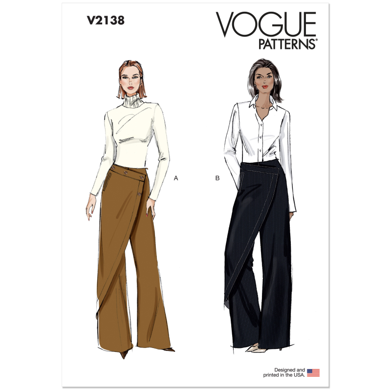 Patron Vogue 2138/U5 (44-52) - Pantalon à enroulement & poches passepoil