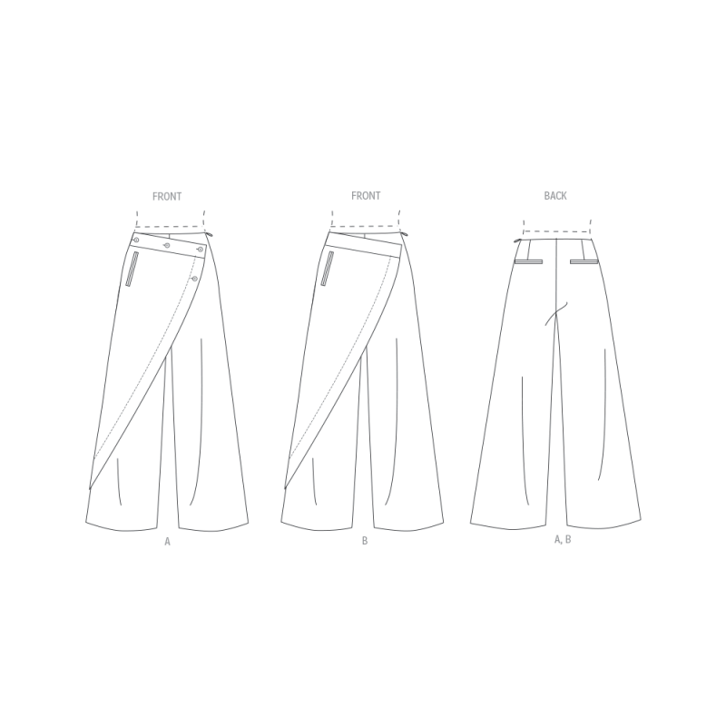 Patron Vogue 2138/U5 (44-52) - Pantalon à enroulement & poches passepoil