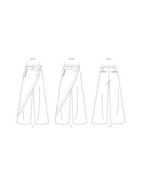 Patron Vogue 2138/U5 (44-52) - Pantalon à enroulement & poches passepoil